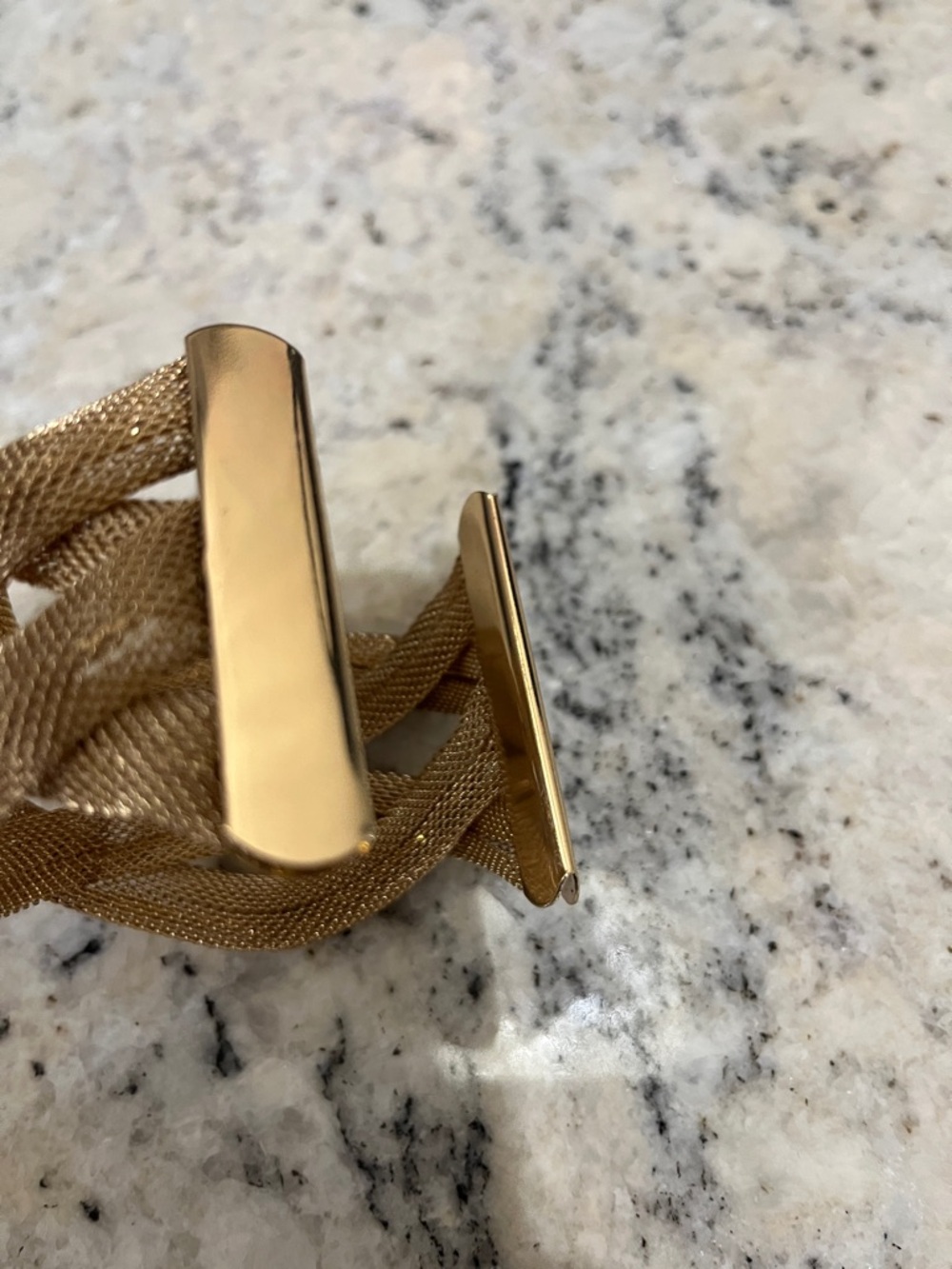 JLUXLABEL Gold Mesh Braided Cuff Bracelet - Picture 7 of 8
